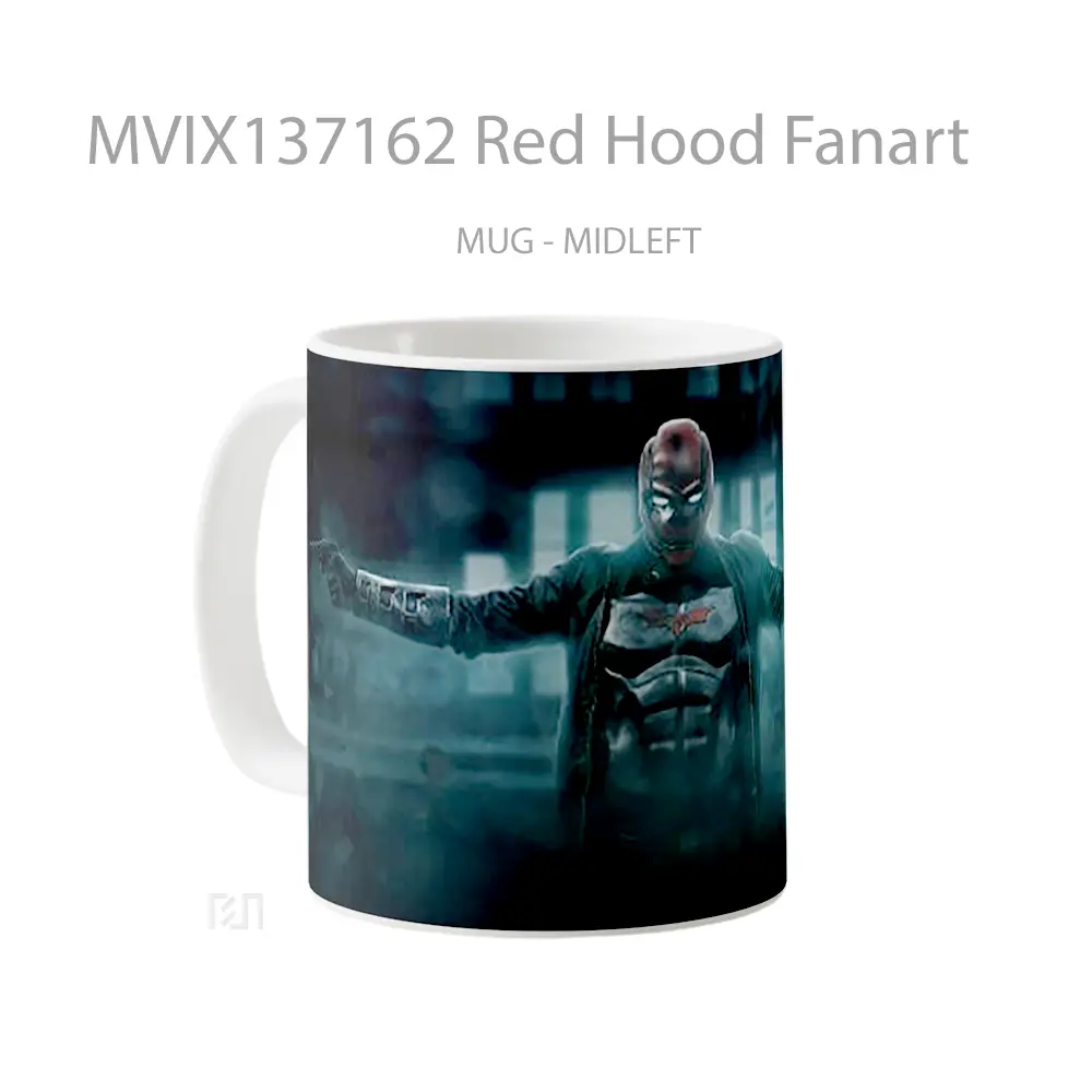 Mug Red Hood Fanart Gelas Superhero - All-side / Desain