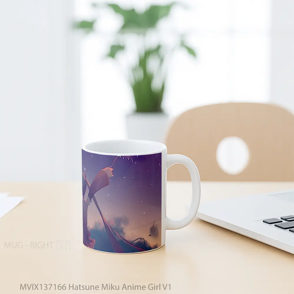 Mug Hatsune Miku Anime Girl V1 Cangkir Anime - All-side / Desain