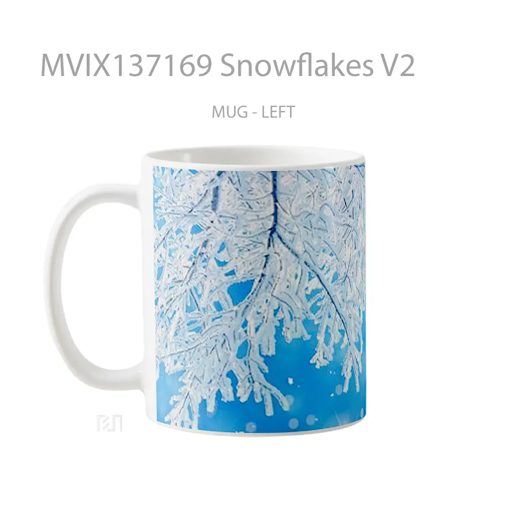 Mug Snowflakes V2 Gelas Keramik Unik - All-side / Desain