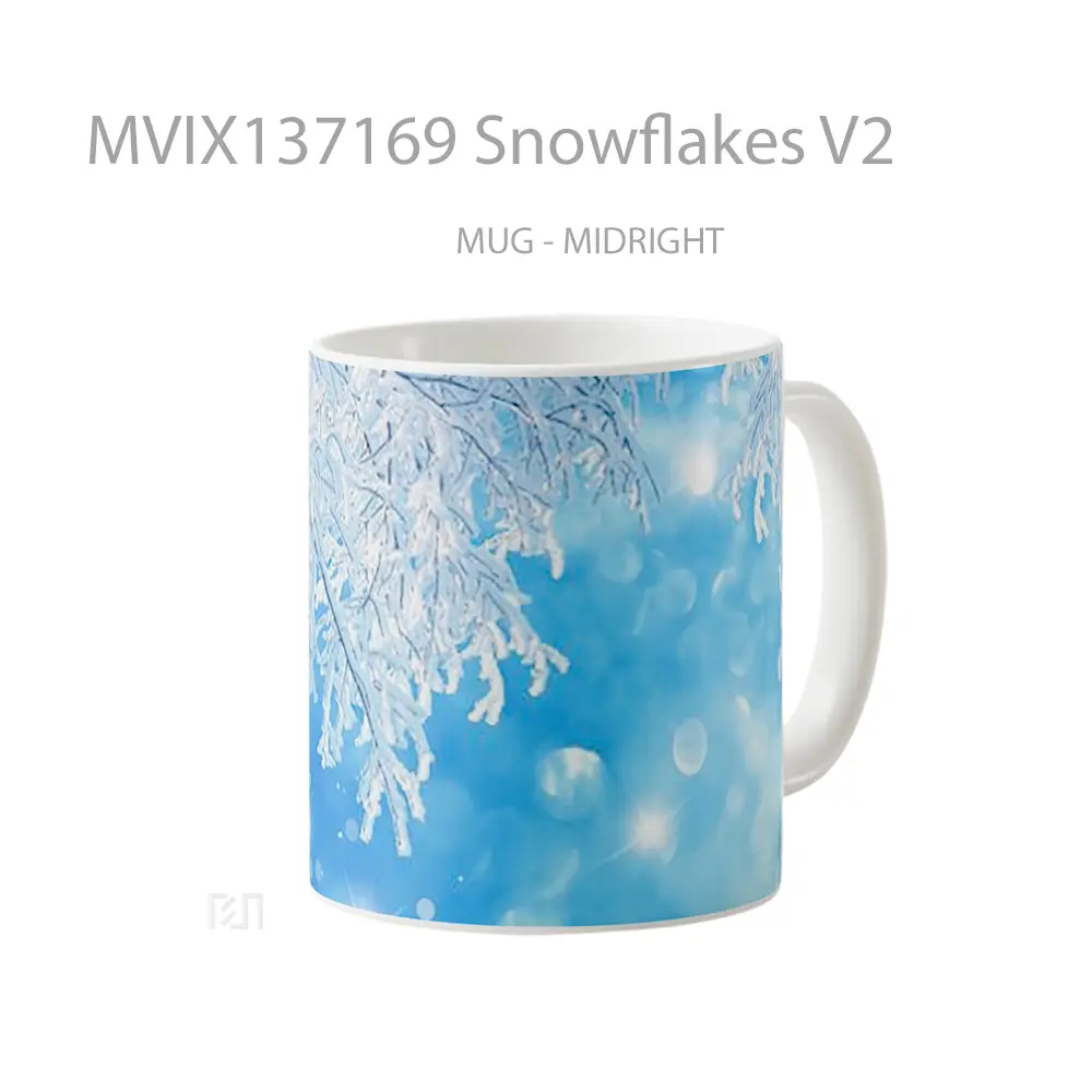 Mug Snowflakes V2 Gelas Keramik Unik - All-side / Desain