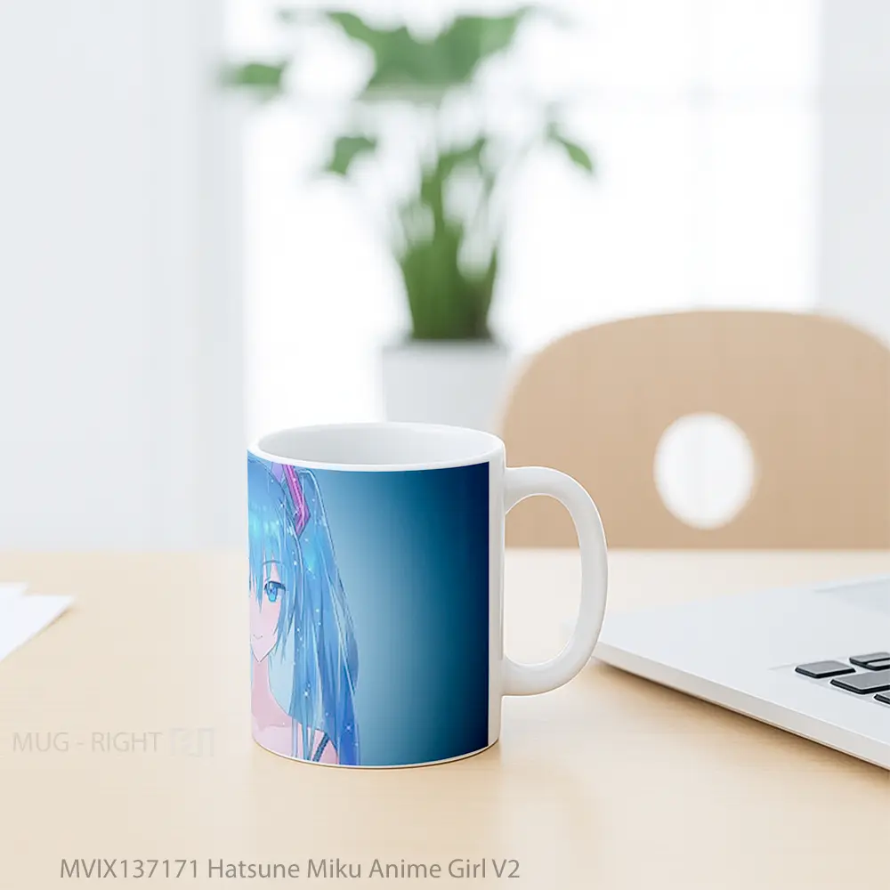 Mug Hatsune Miku Anime Girl V2 Cangkir Anime - All-side / Desain