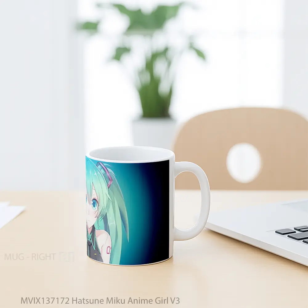 Mug Hatsune Miku Anime Girl V3 Cangkir Anime - All-side / Desain
