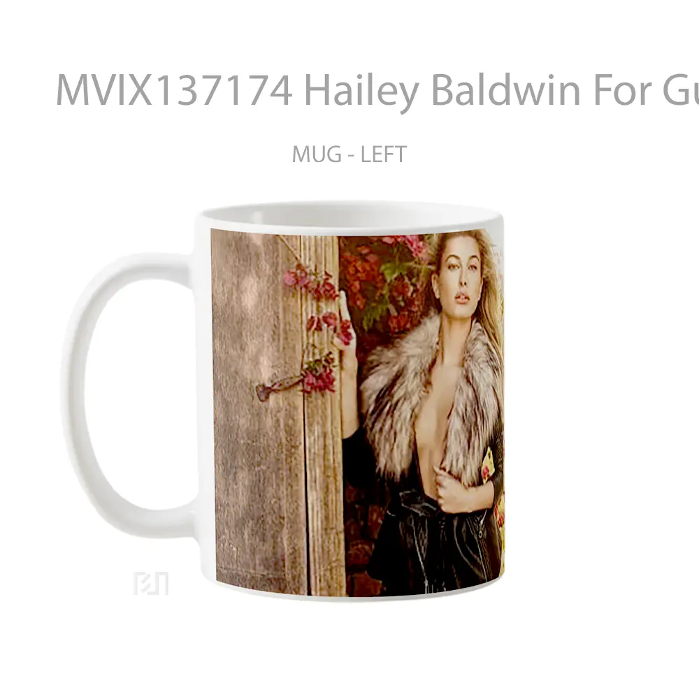 Mug Hailey Baldwin For Guess Gelas Keramik Unik - All-side / Desain