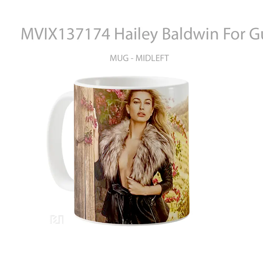 Mug Hailey Baldwin For Guess Gelas Keramik Unik - All-side / Desain