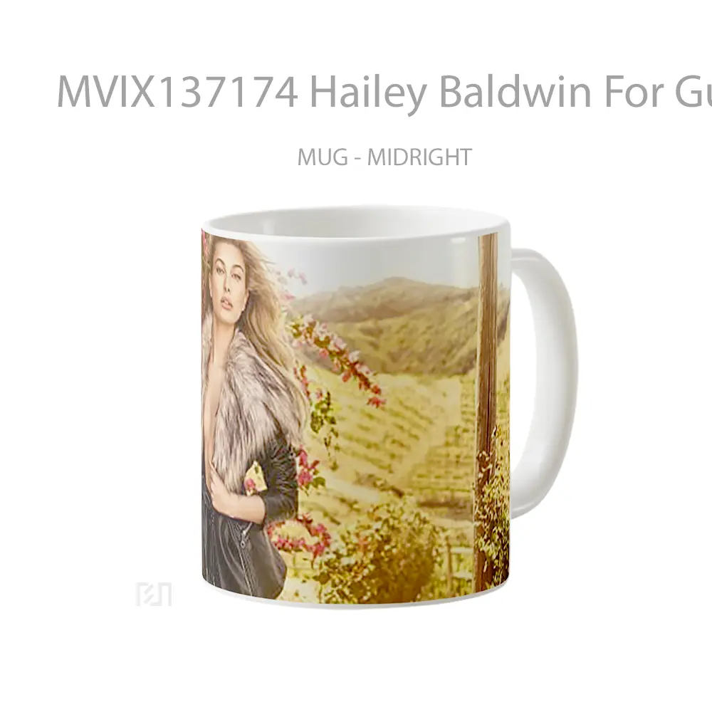 Mug Hailey Baldwin For Guess Gelas Keramik Unik - All-side / Desain