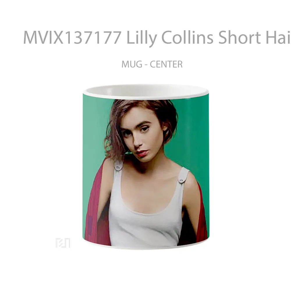 Mug Lilly Collins Short Hair Gelas Keramik Unik