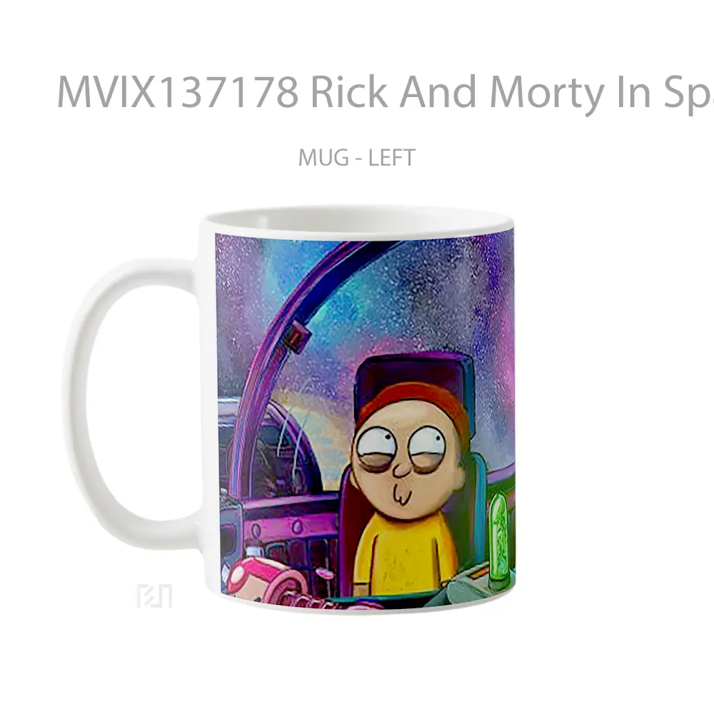 Mug Rick And Morty In Space Ship Gelas Astronomi - All-side / Desain