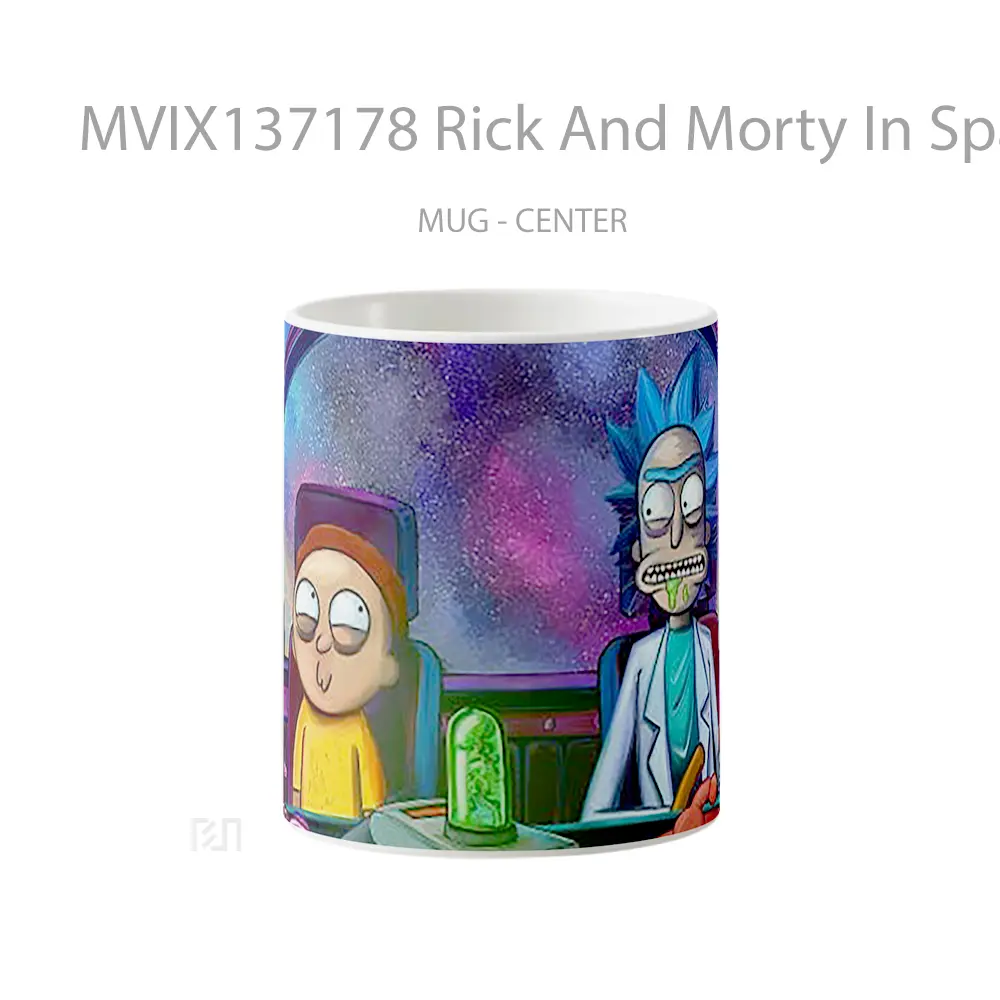 Mug Rick And Morty In Space Ship Gelas Astronomi