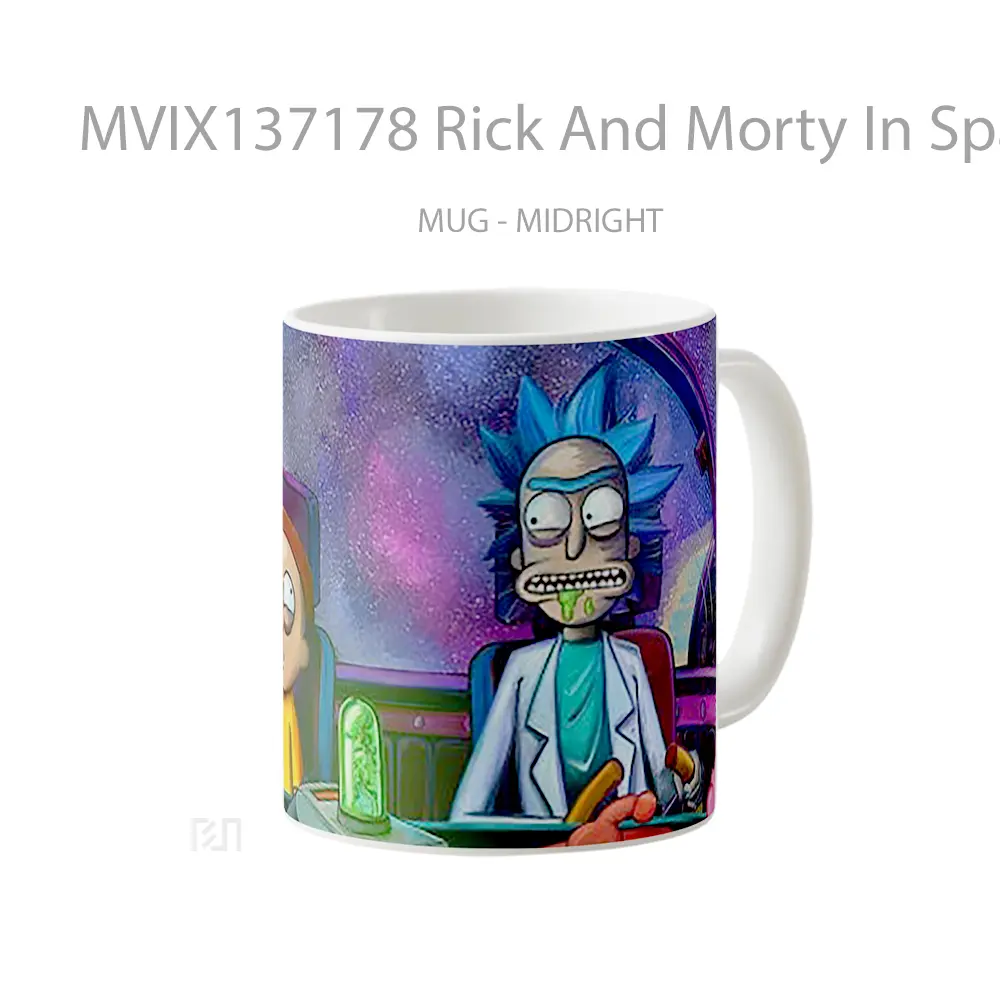 Mug Rick And Morty In Space Ship Gelas Astronomi - All-side / Desain