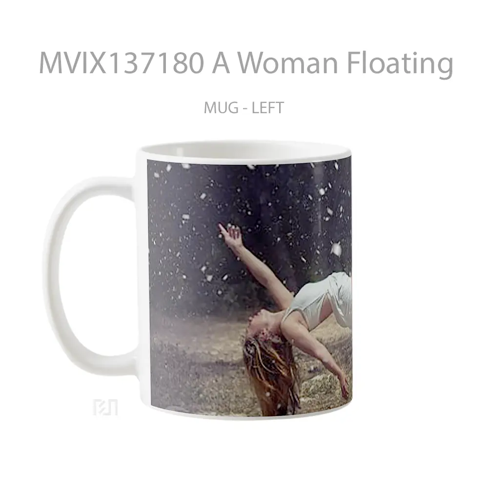 Mug A Woman Floating Gelas Keramik Unik - All-side / Desain