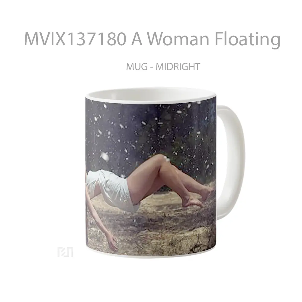 Mug A Woman Floating Gelas Keramik Unik - All-side / Desain
