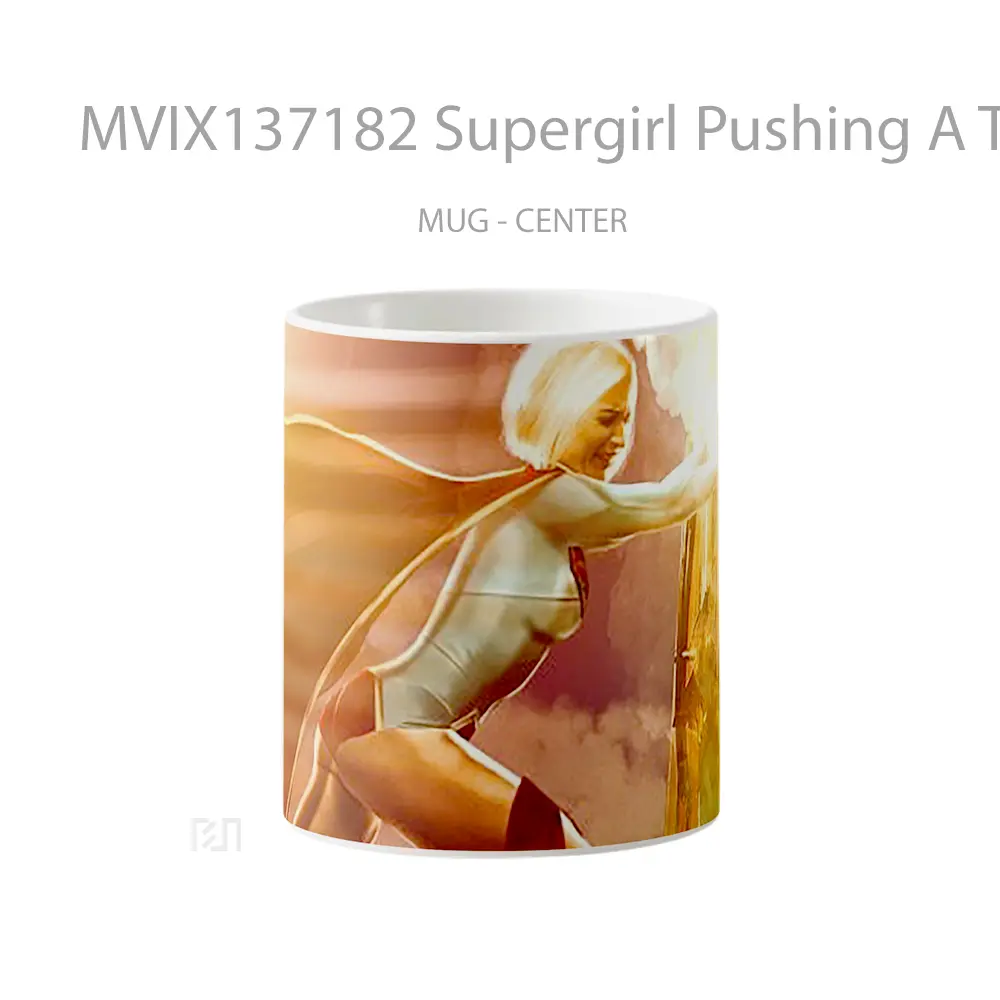 Mug Supergirl Pushing A Truck Gelas Keramik Unik