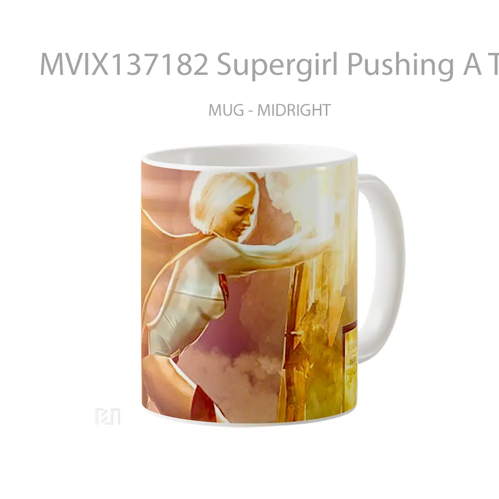 Mug Supergirl Pushing A Truck Gelas Keramik Unik - All-side / Desain