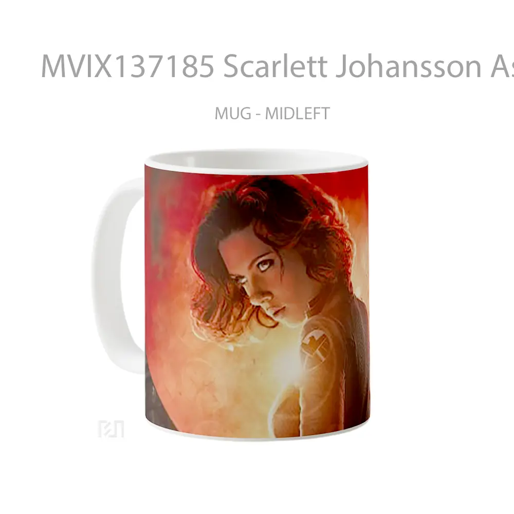 Mug Scarlett Johansson As Character Black Widow Gelas Superhero - All-side / Desain
