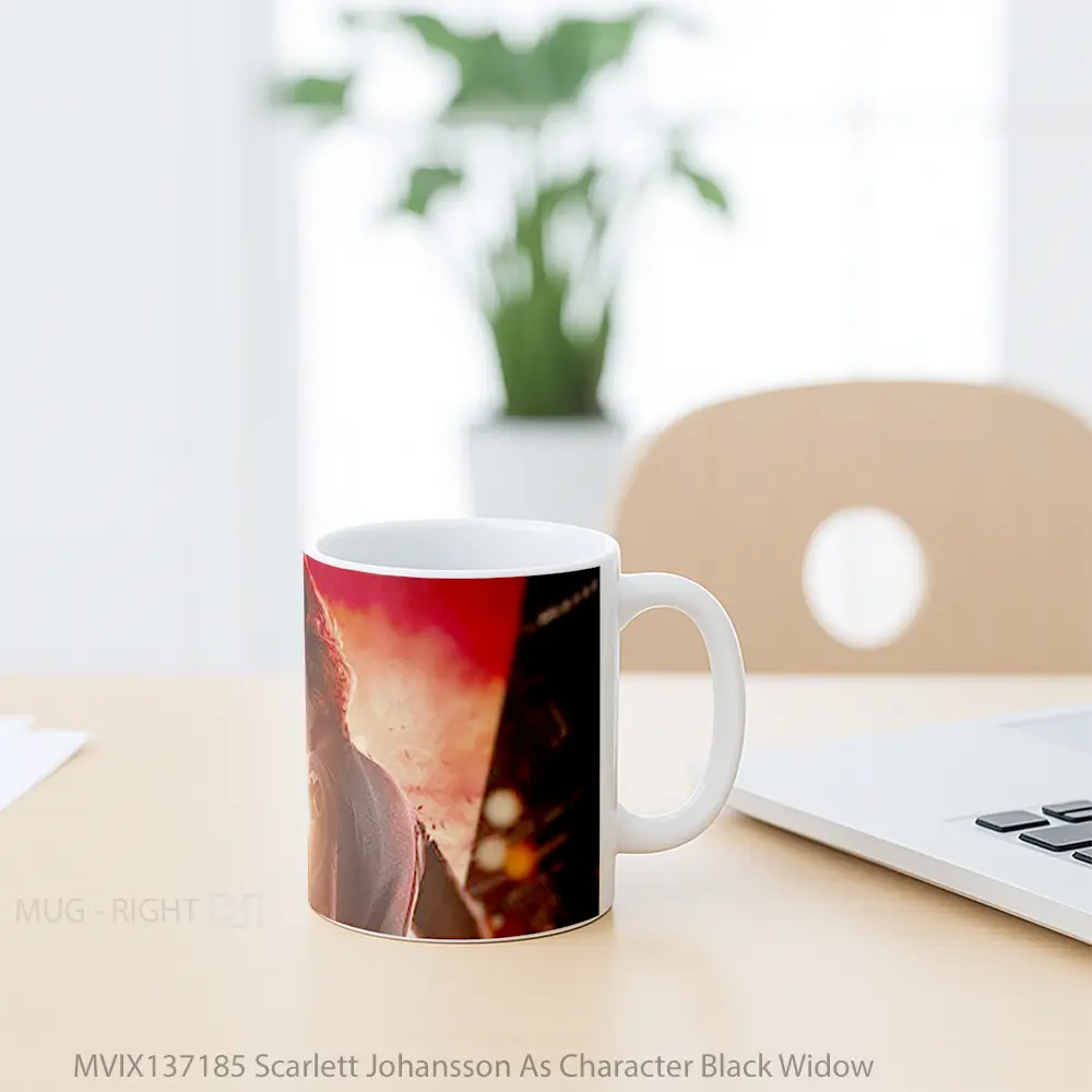 Mug Scarlett Johansson As Character Black Widow Gelas Superhero - All-side / Desain
