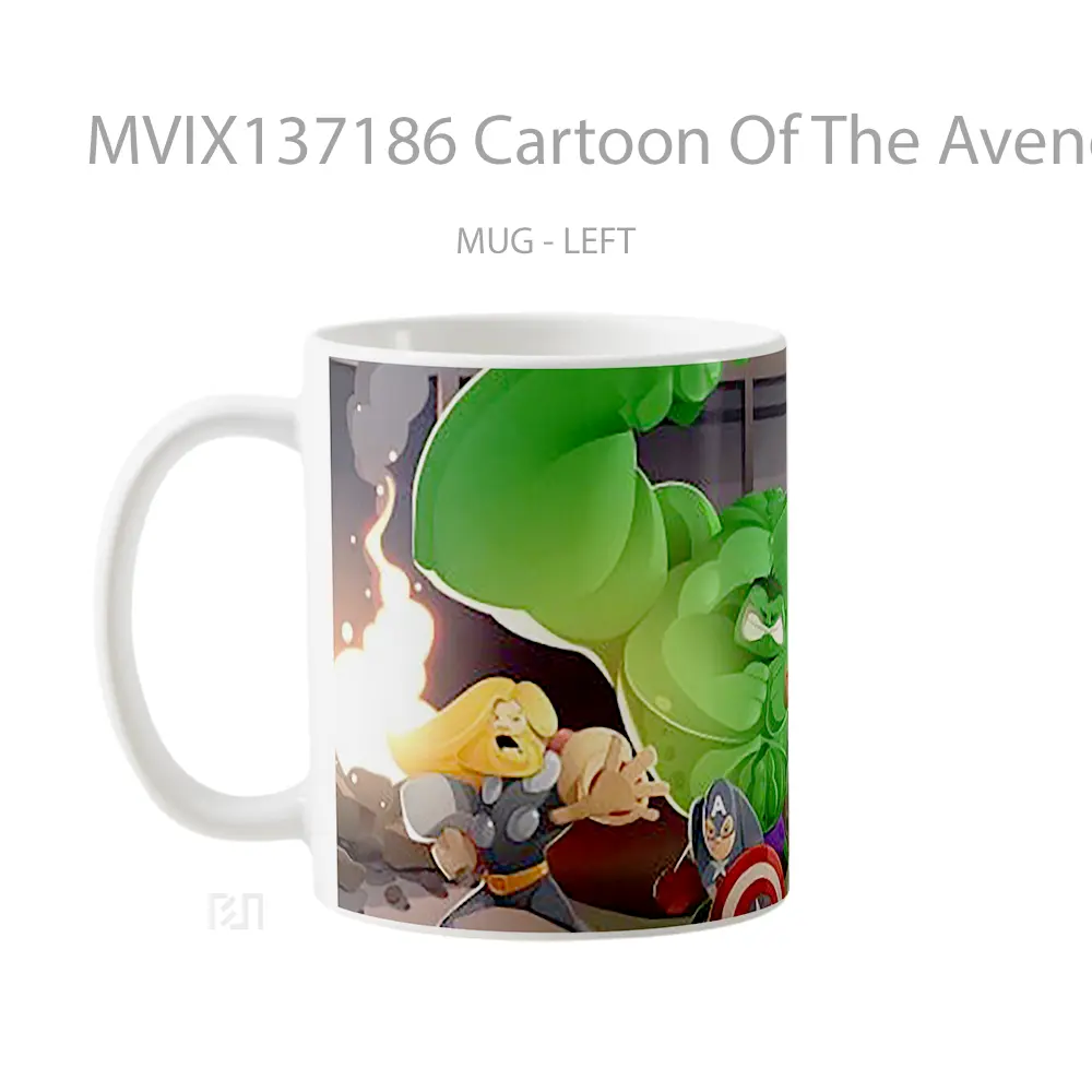 Mug Cartoon Of The Avengers Gelas Superhero - All-side / Desain