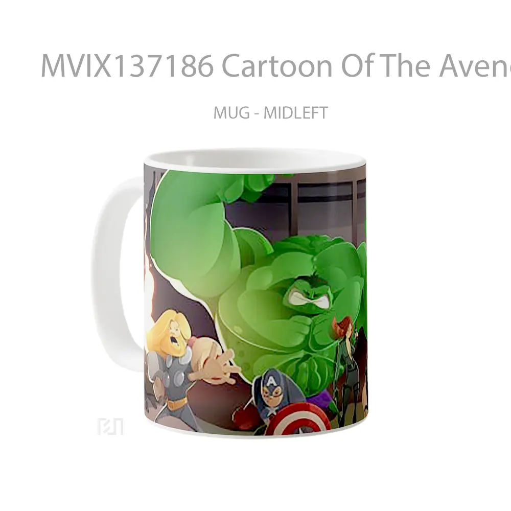 Mug Cartoon Of The Avengers Gelas Superhero - All-side / Desain