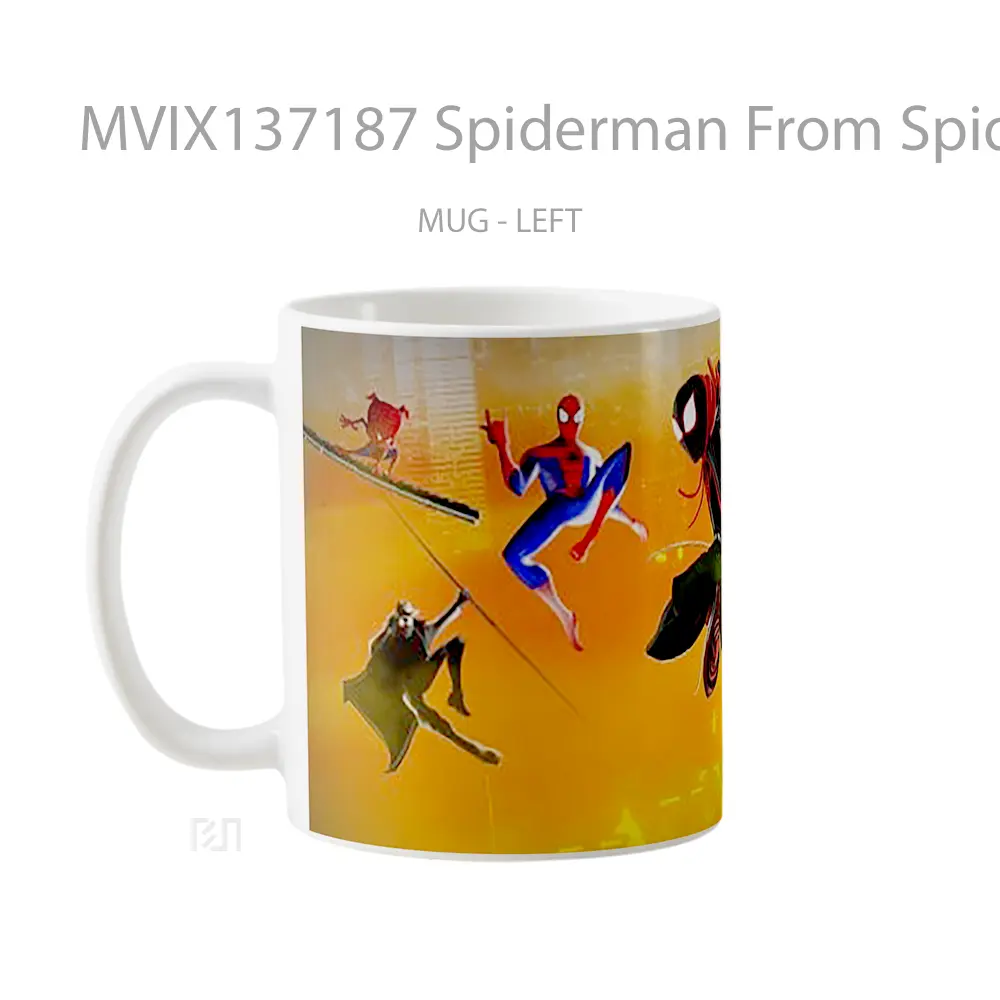 Mug Spiderman From Spiderverse Jumping Gelas Superhero - All-side / Desain
