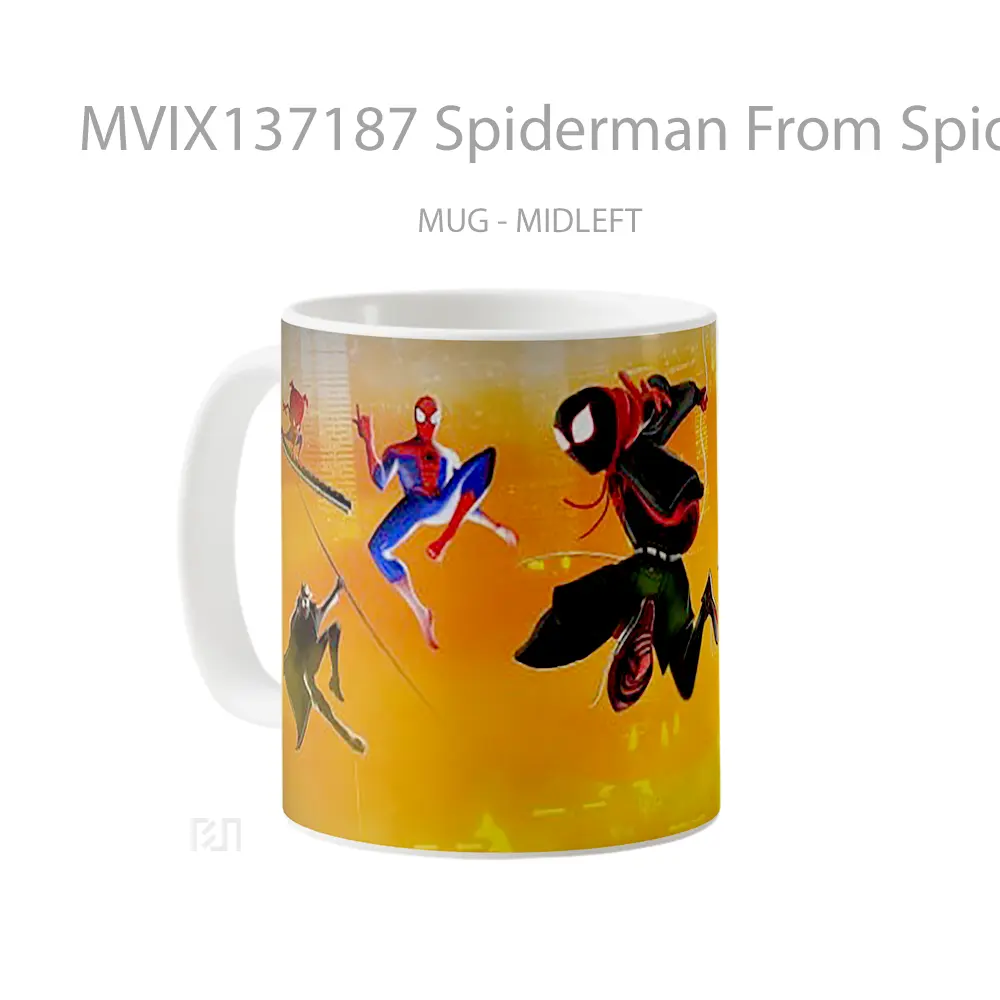 Mug Spiderman From Spiderverse Jumping Gelas Superhero - All-side / Desain