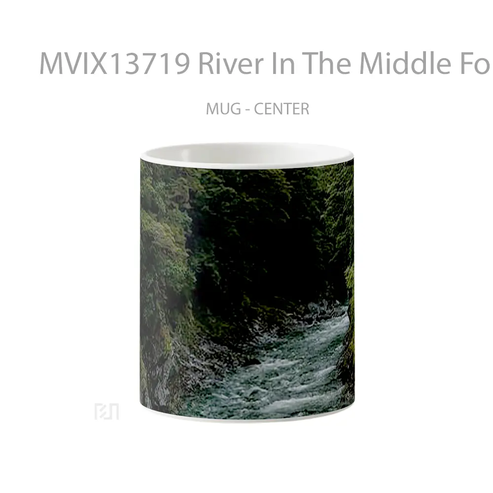 Mug River In The Middle Fo The Forest Gelas Pemandangan Alam
