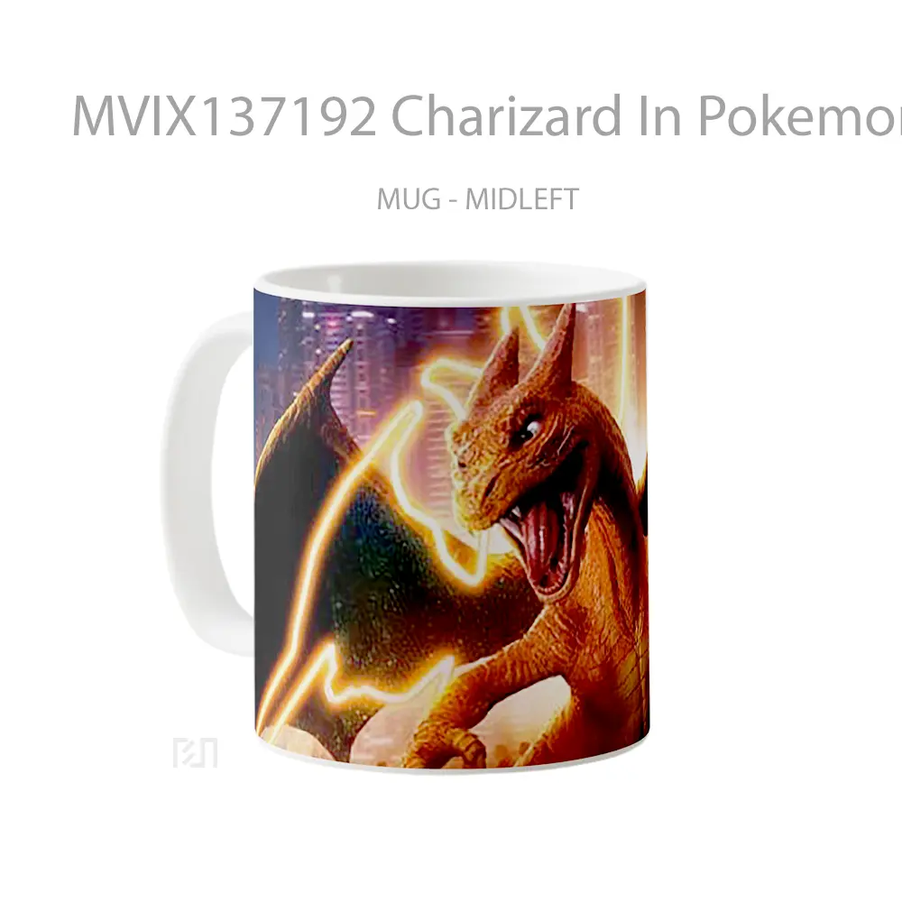 Mug Charizard In Pokemon Detective Pikachu Cangkir Anime - All-side / Desain