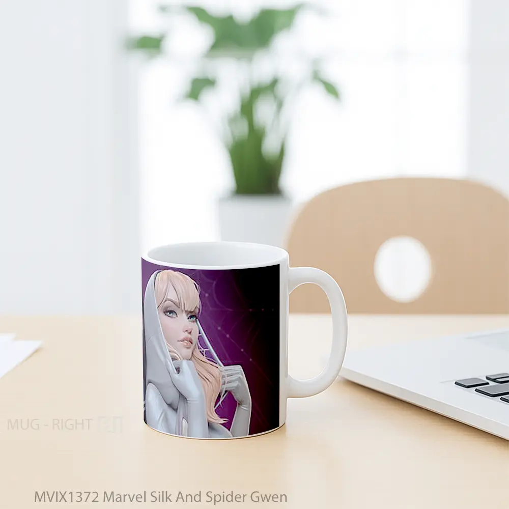 Mug Marvel Silk And Spider Gwen Gelas Superhero - All-side / Desain