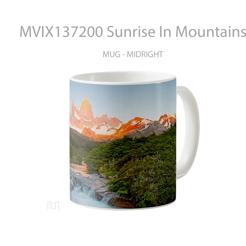 Mug Sunrise In Mountains Gelas Pemandangan Alam - All-side / Desain
