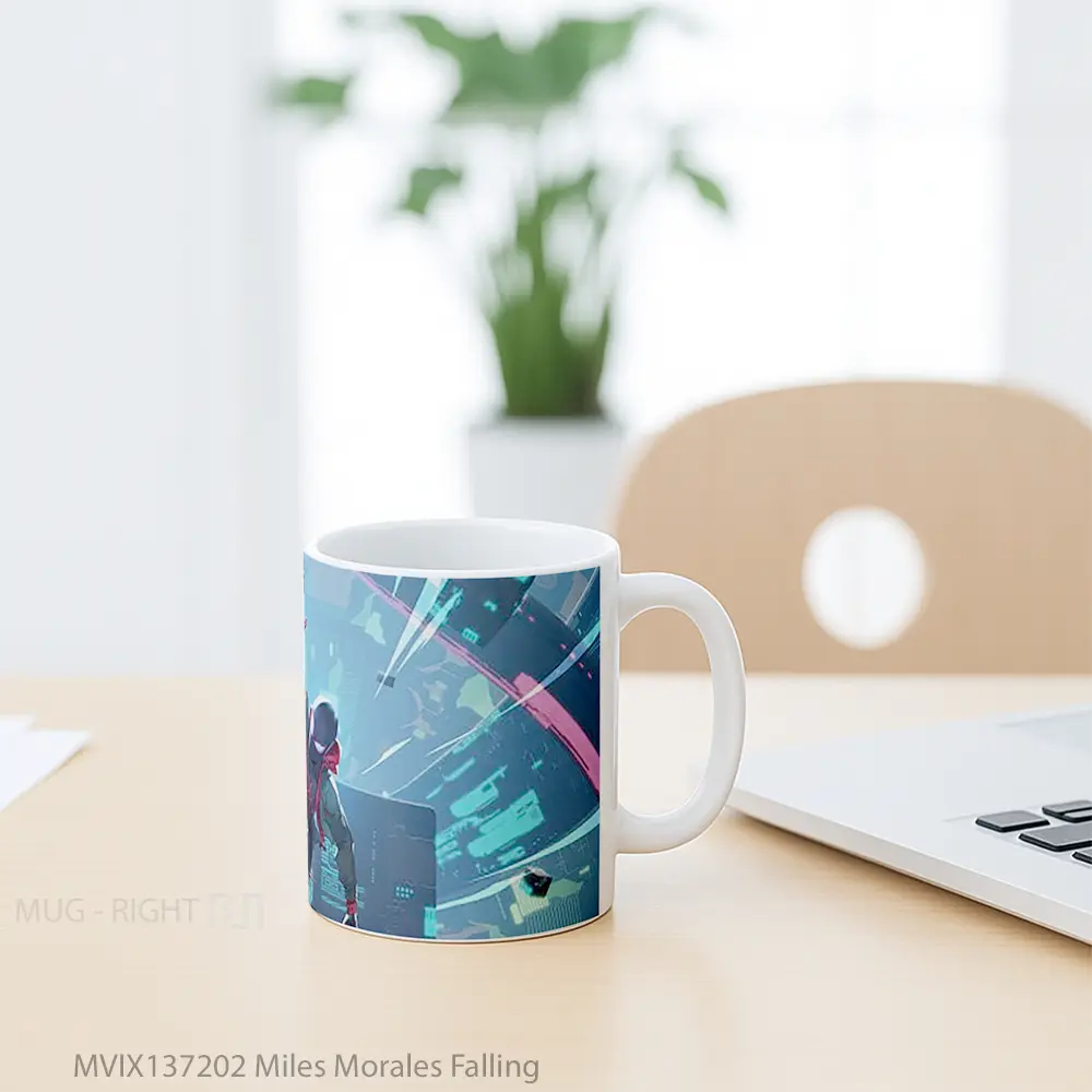Mug Miles Morales Falling Gelas Keramik Unik - All-side / Desain