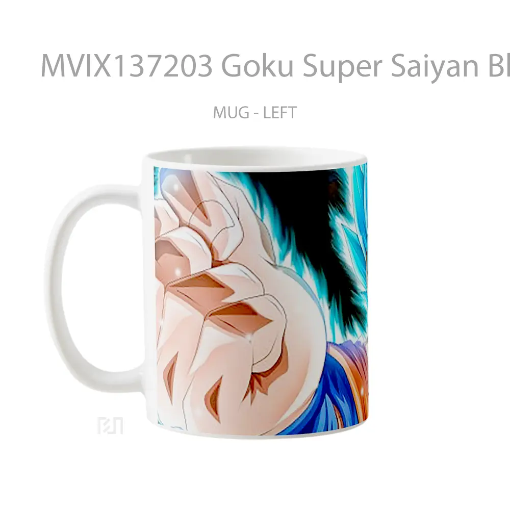 Mug Goku Super Saiyan Blue And Black Goku Ssr Dragon Ball Super V2 Cangkir Anime - All-side / Desain