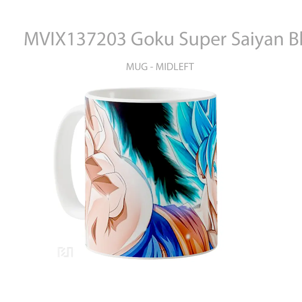Mug Goku Super Saiyan Blue And Black Goku Ssr Dragon Ball Super V2 Cangkir Anime - All-side / Desain