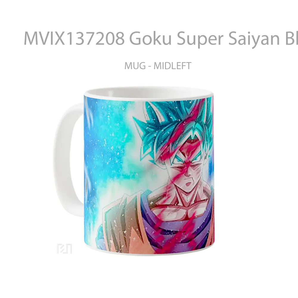 Mug Goku Super Saiyan Blue From Dragon Ball Super V3 Cangkir Anime - All-side / Desain