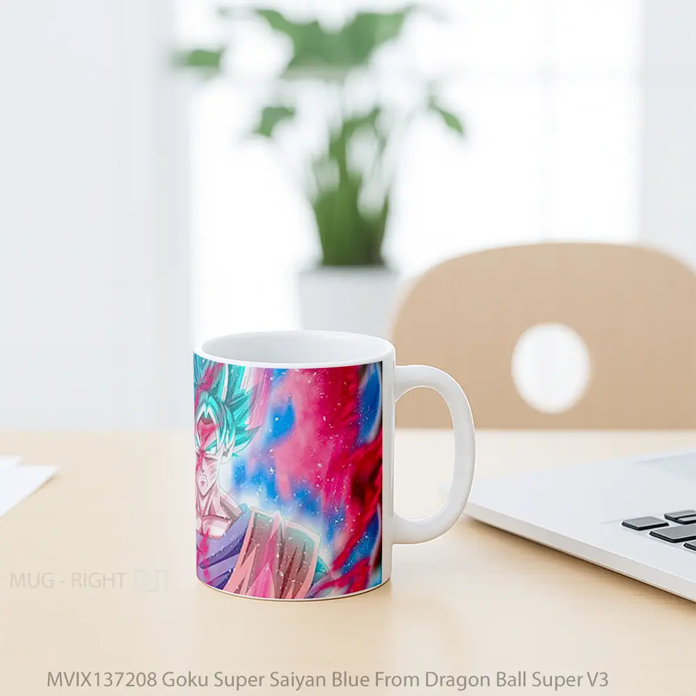 Mug Goku Super Saiyan Blue From Dragon Ball Super V3 Cangkir Anime - All-side / Desain