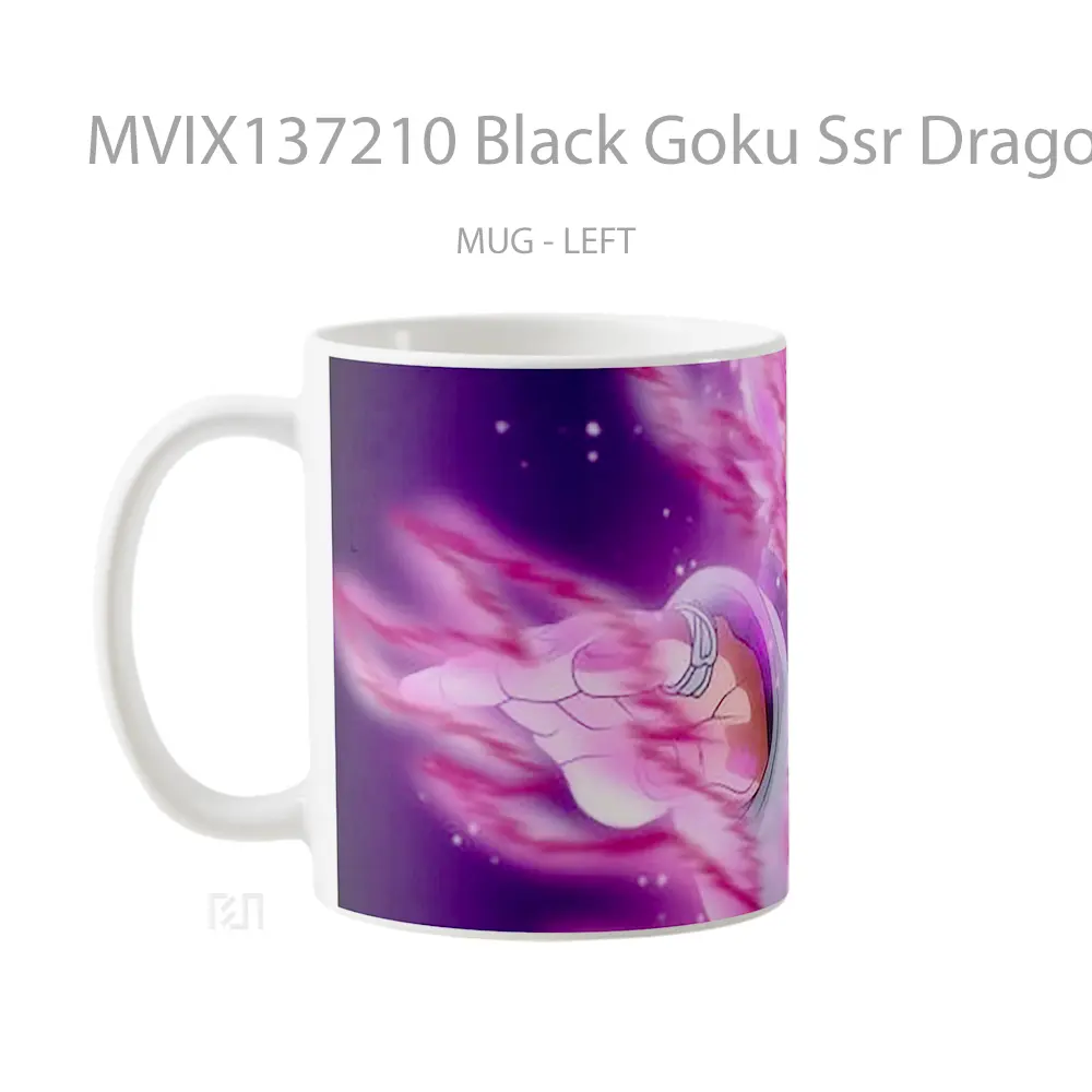 Mug Black Goku Ssr Dragon Ball Super V3 Cangkir Anime - All-side / Desain