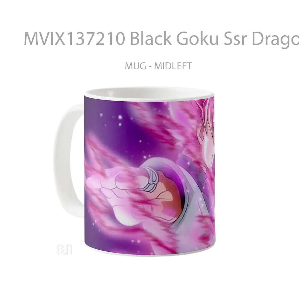 Mug Black Goku Ssr Dragon Ball Super V3 Cangkir Anime - All-side / Desain