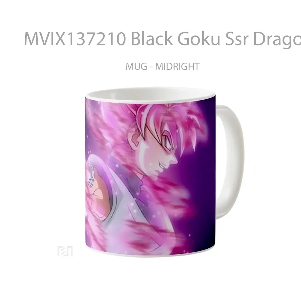 Mug Black Goku Ssr Dragon Ball Super V3 Cangkir Anime - All-side / Desain