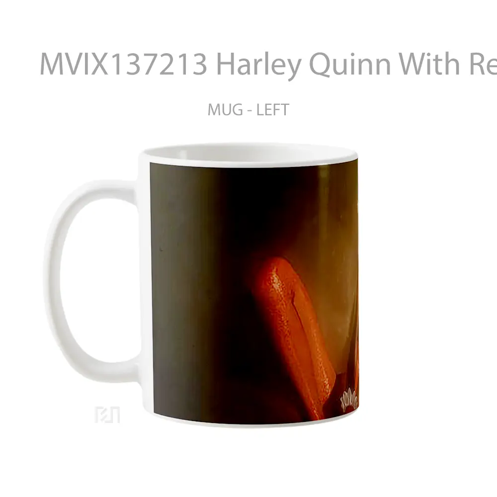 Mug Harley Quinn With Red And Black Costume Gelas Keramik Unik - All-side / Desain