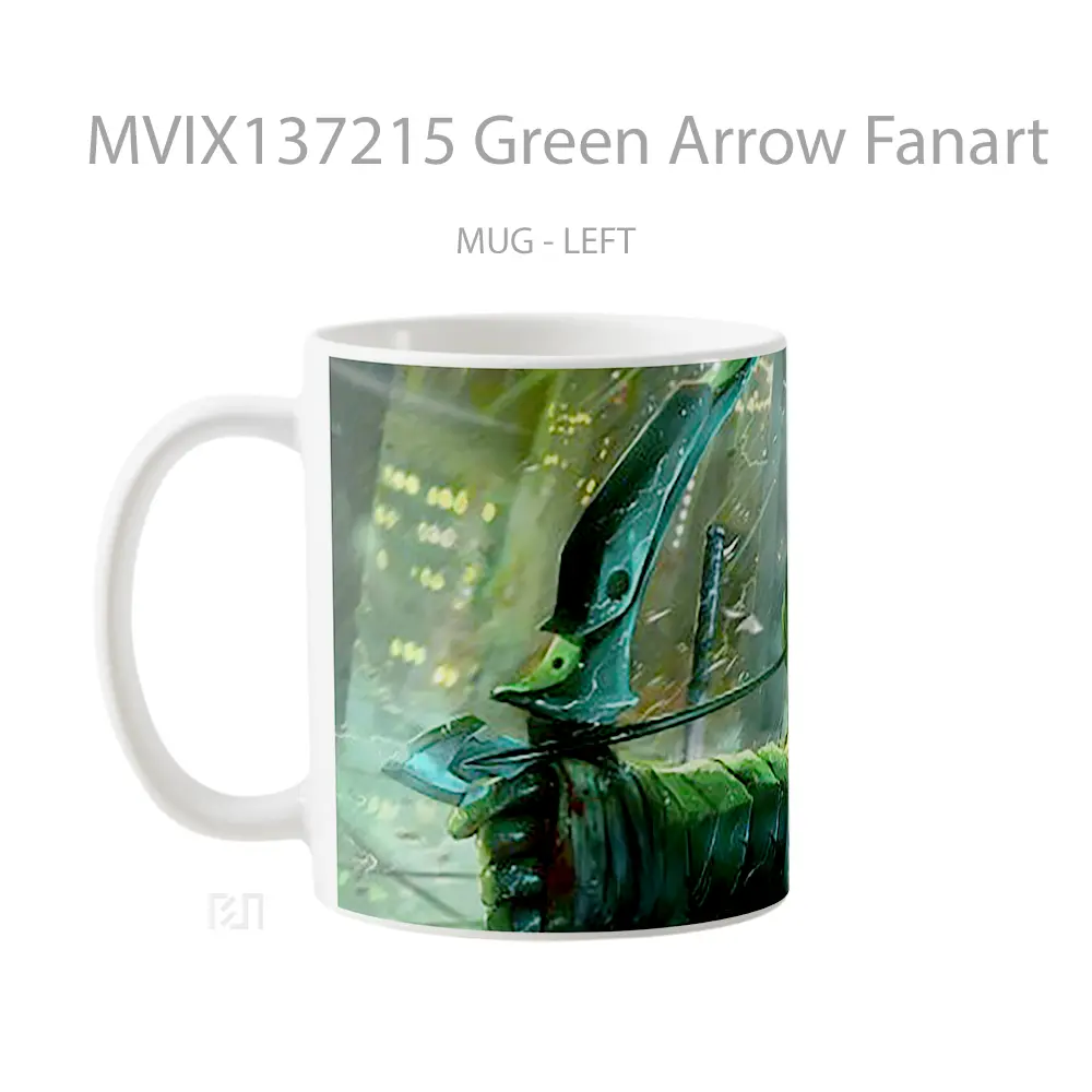 Mug Green Arrow Fanart Gelas Superhero - All-side / Desain