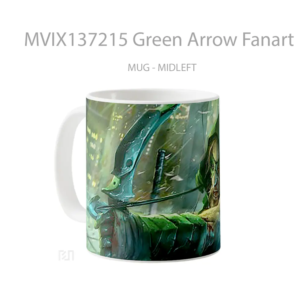 Mug Green Arrow Fanart Gelas Superhero - All-side / Desain