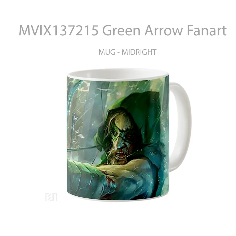 Mug Green Arrow Fanart Gelas Superhero - All-side / Desain
