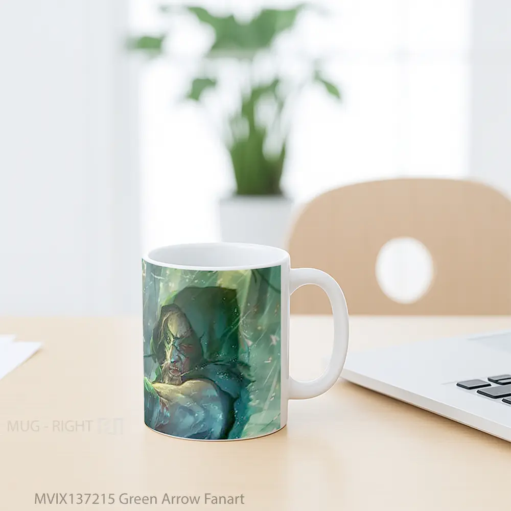 Mug Green Arrow Fanart Gelas Superhero - All-side / Desain