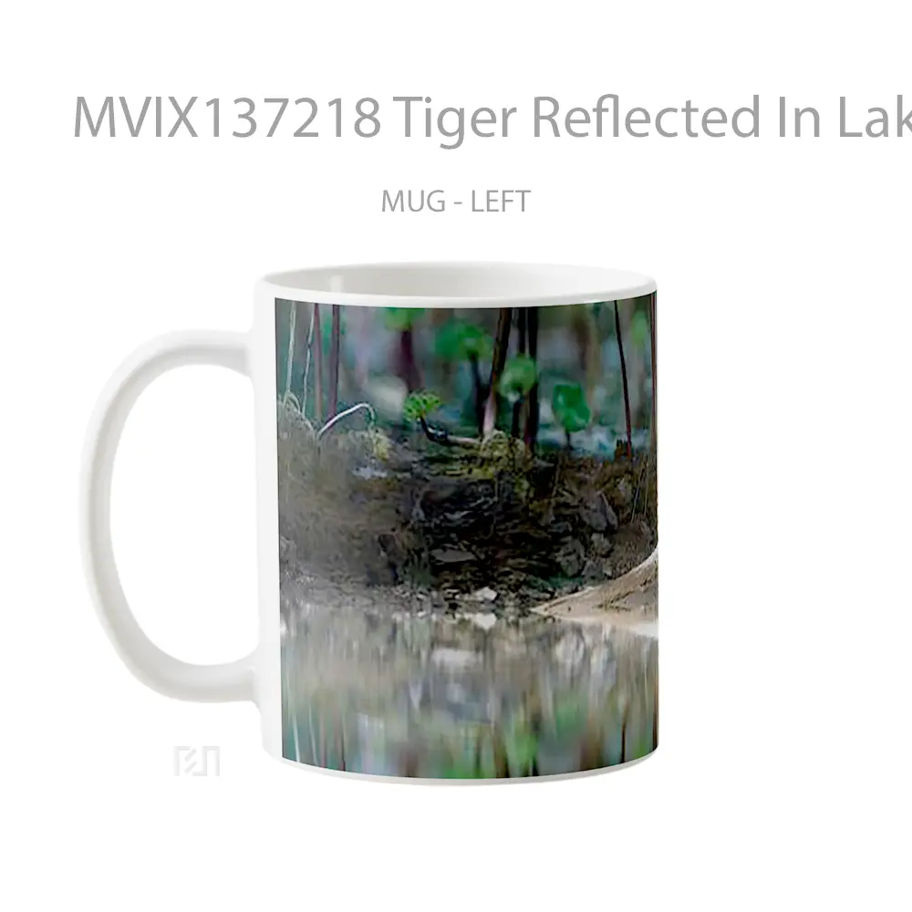 Mug Tiger Reflected In Lake Gelas Hewan Lucu - All-side / Desain