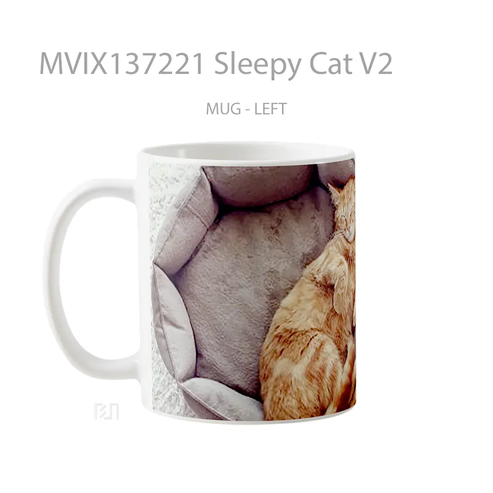 Mug Sleepy Cat V2 Gelas Hewan Lucu - All-side / Desain