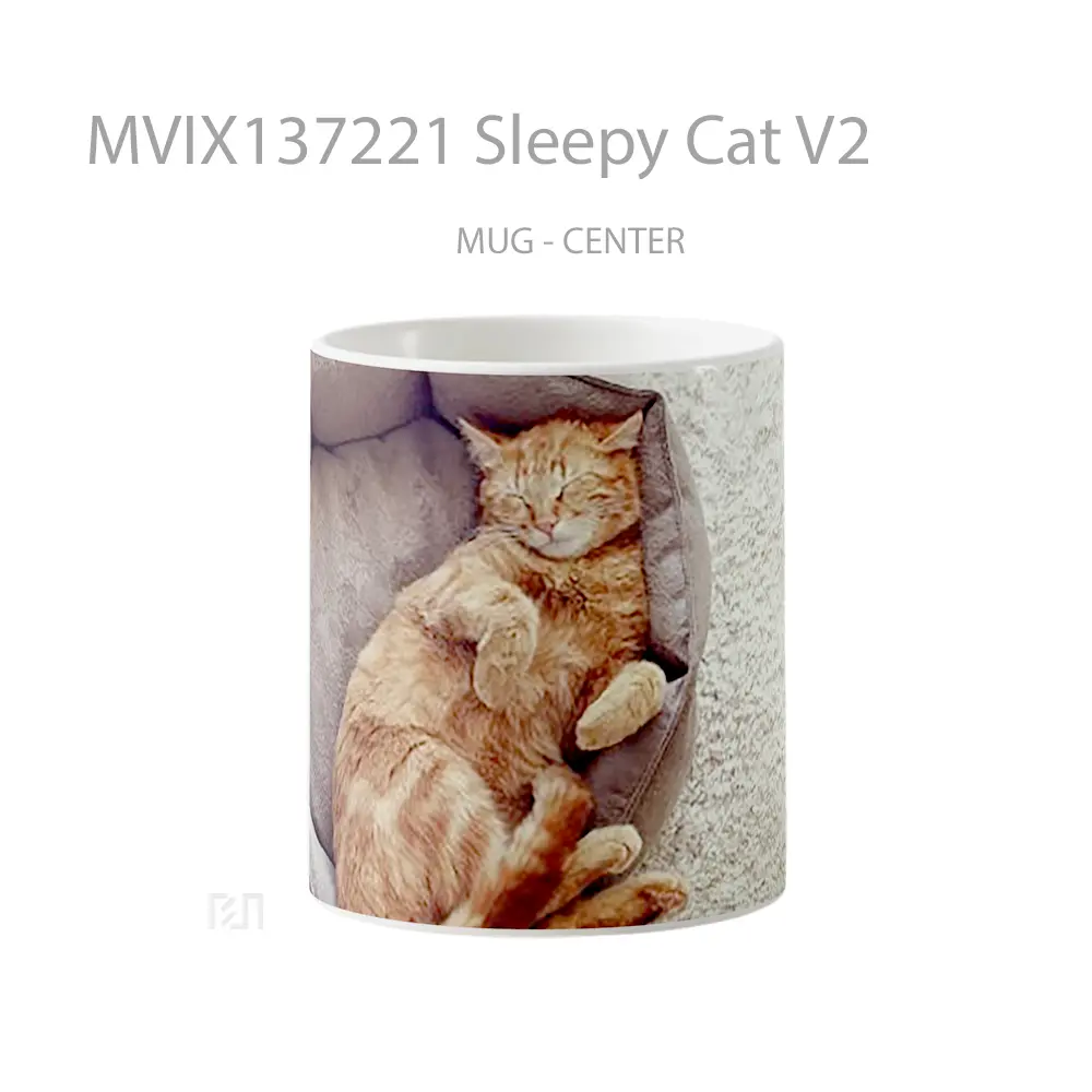 Mug Keramik Premium SNI - Mug Sleepy Cat V2 Gelas Hewan Lucu