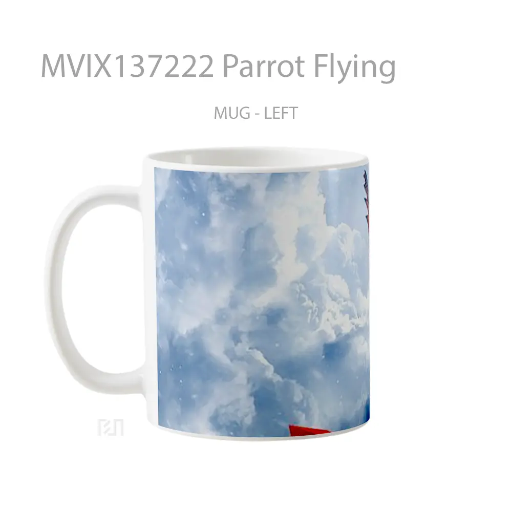 Mug Parrot Flying Gelas Keramik Unik - All-side / Desain