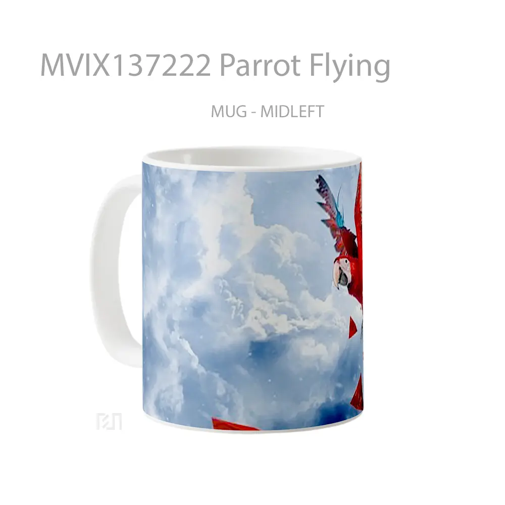 Mug Parrot Flying Gelas Keramik Unik - All-side / Desain