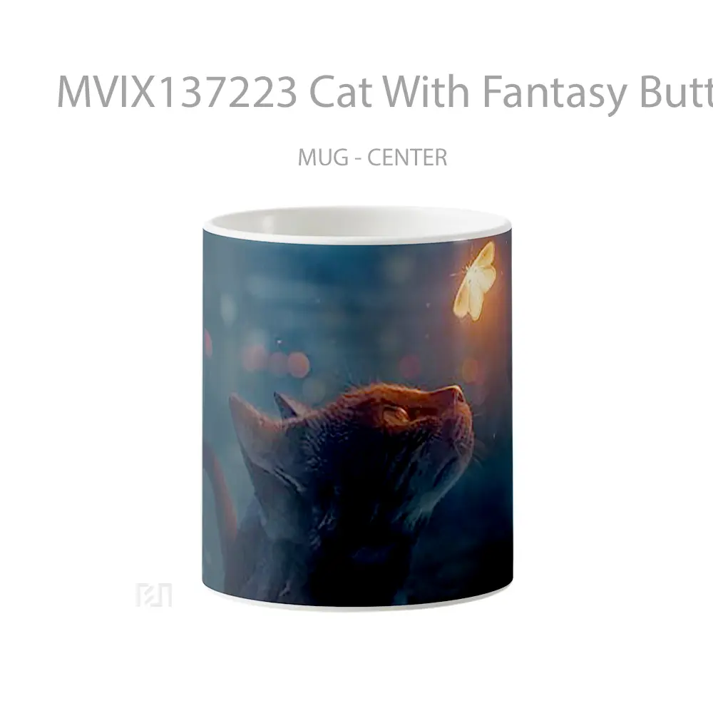 Mug Cat With Fantasy Butterfly Gelas Hewan Lucu
