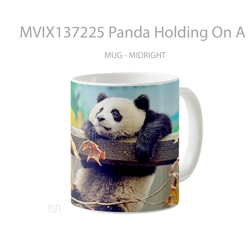 Mug Panda Holding On A Branch Gelas Hewan Lucu - All-side / Desain