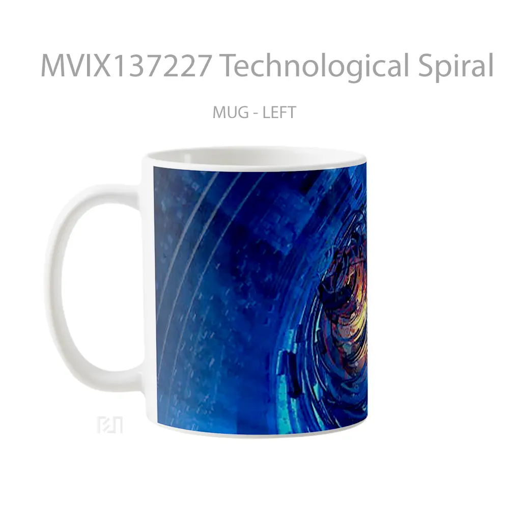 Mug Technological Spiral Gelas Keramik Unik - All-side / Desain