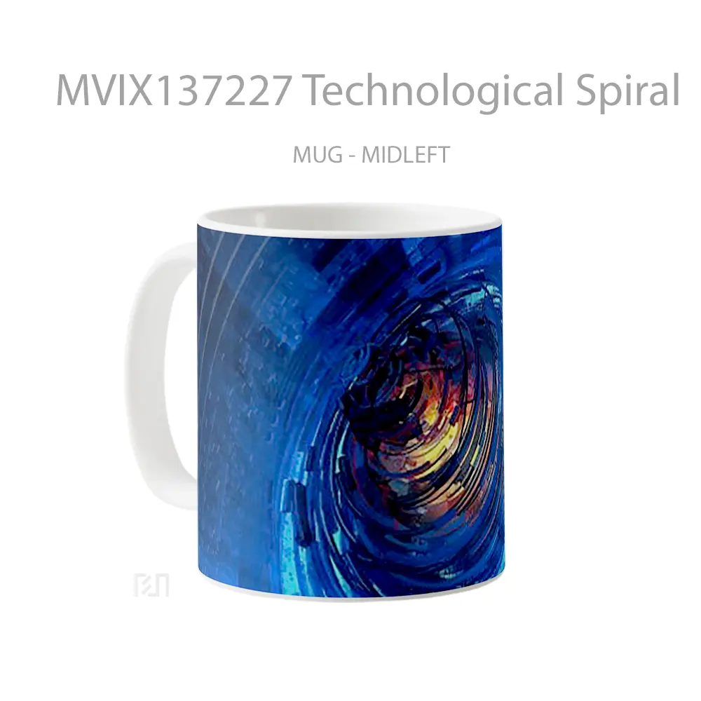 Mug Technological Spiral Gelas Keramik Unik - All-side / Desain