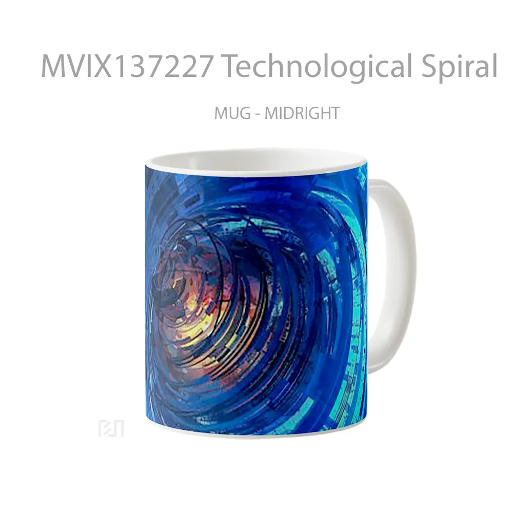 Mug Technological Spiral Gelas Keramik Unik - All-side / Desain